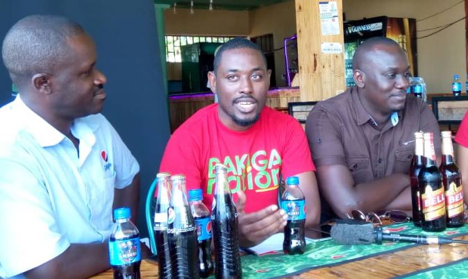 Owen Bigombe, the Team Leader Bakiga Nation, addressing media. 