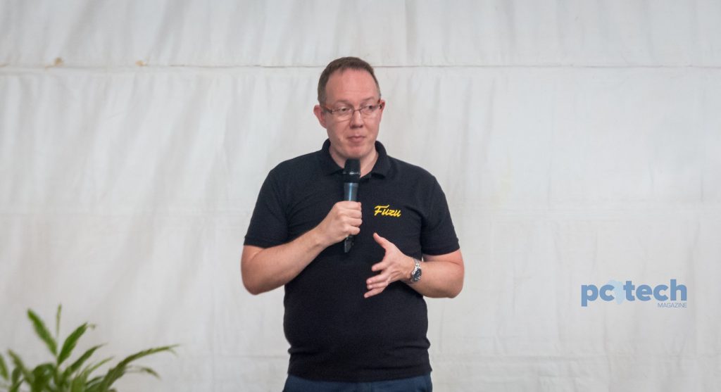 FUZU Limited CEO; Jussi Hinkkanen speaking the offical launch of Fuzu Uganda, at the Design Hub Kampala on Thursday 17th, May 2018.