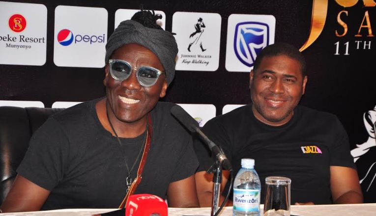 Richard Bona addresses media during a press conference held on Friday. 