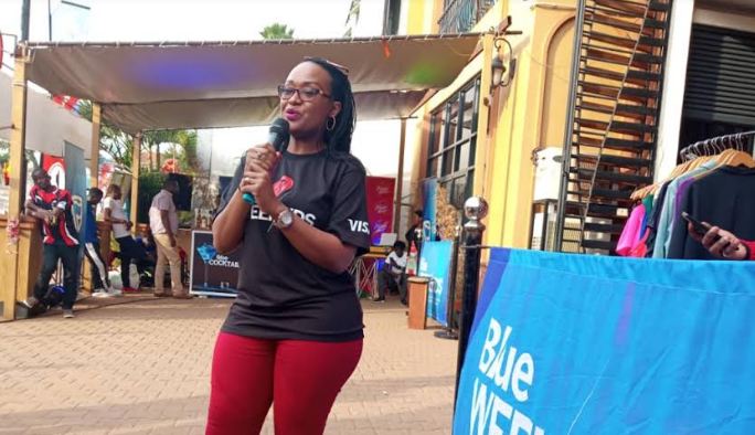 Sonia Karamagi Kassaga,  Senior Marketing Manager Stanbic Bank, addressing media.