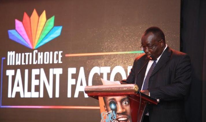 Chairman MultiChoice Uganda Steven Musoke delivering his speech during the MultiChoice Talent Factory launch.
